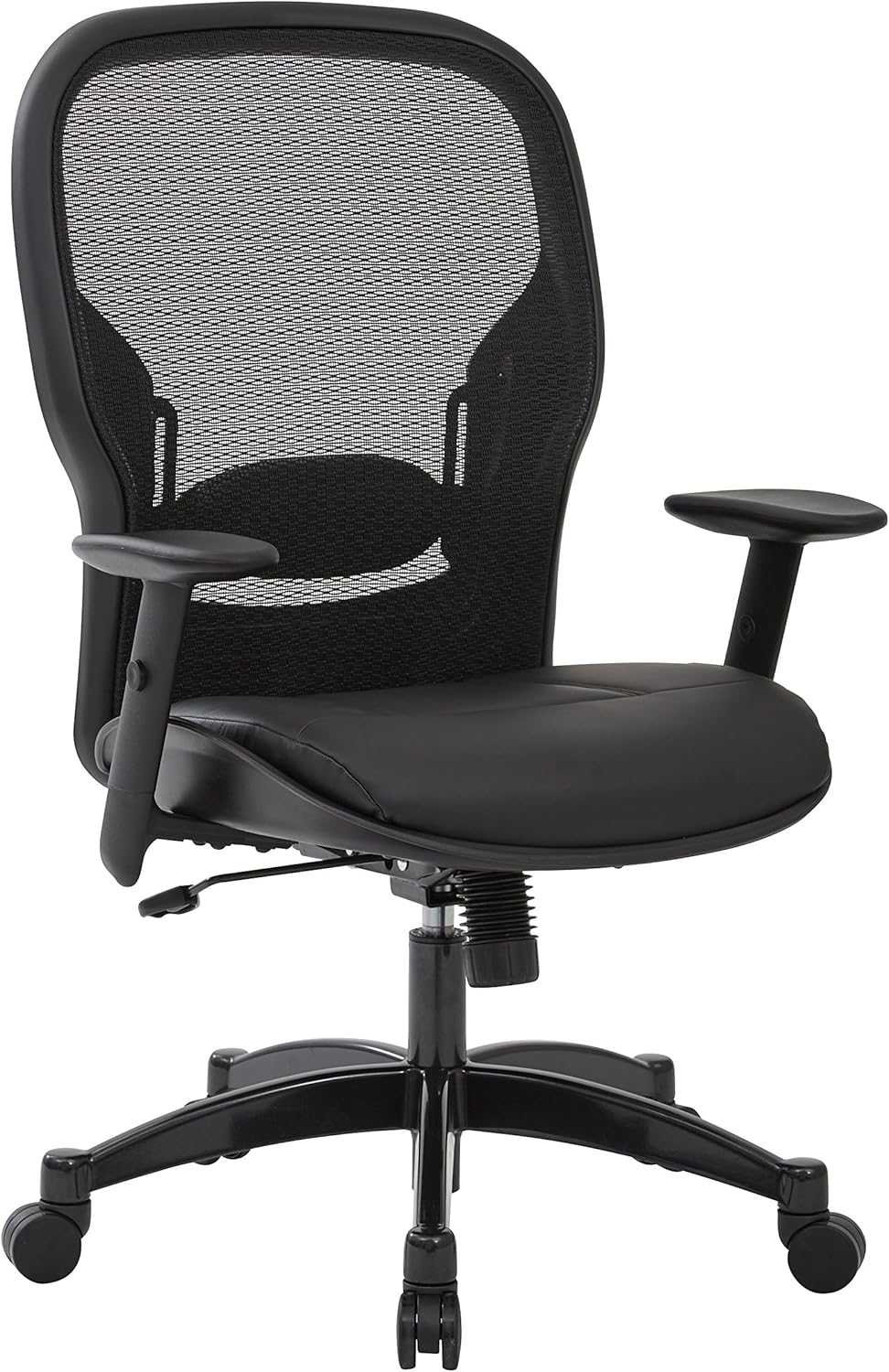 Space Seating 24 Series Professional Breathable Mesh Back Manager's Adjustable Office Chair with Bonded Leather Seat, Black - Image 3