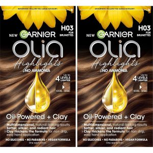 Garnier Hair Color Olia Ammonia-Free Permanent Hair Dye, H03 Highlights for Brunettes, 2 Count (Packaging May Vary)