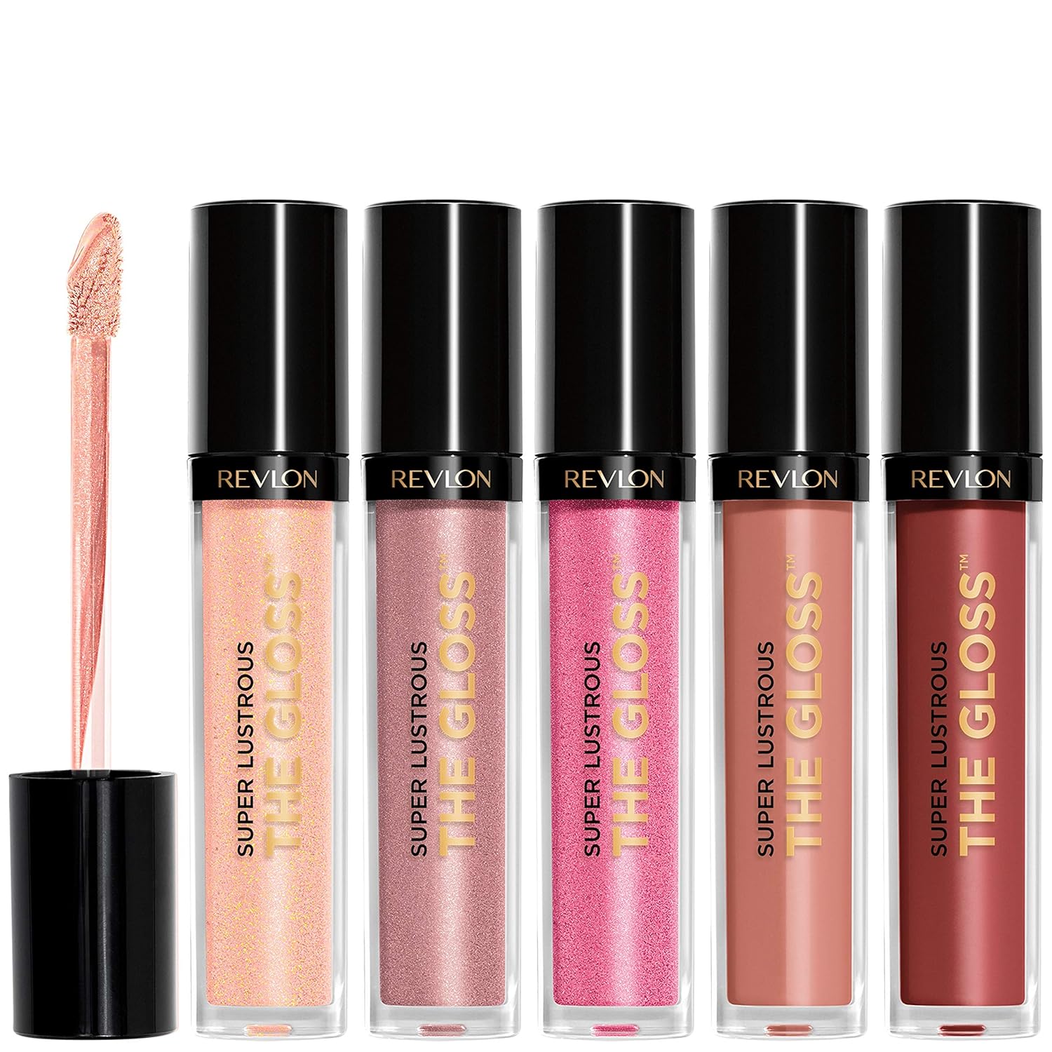 Revlon Super Lustrous The Gloss, 5 Piece Lipgloss Gift Set, Non-sticky High Shine Color in Cream & Pearl Finishes, Pack of 5, 0.75 Fl Oz - Image 3