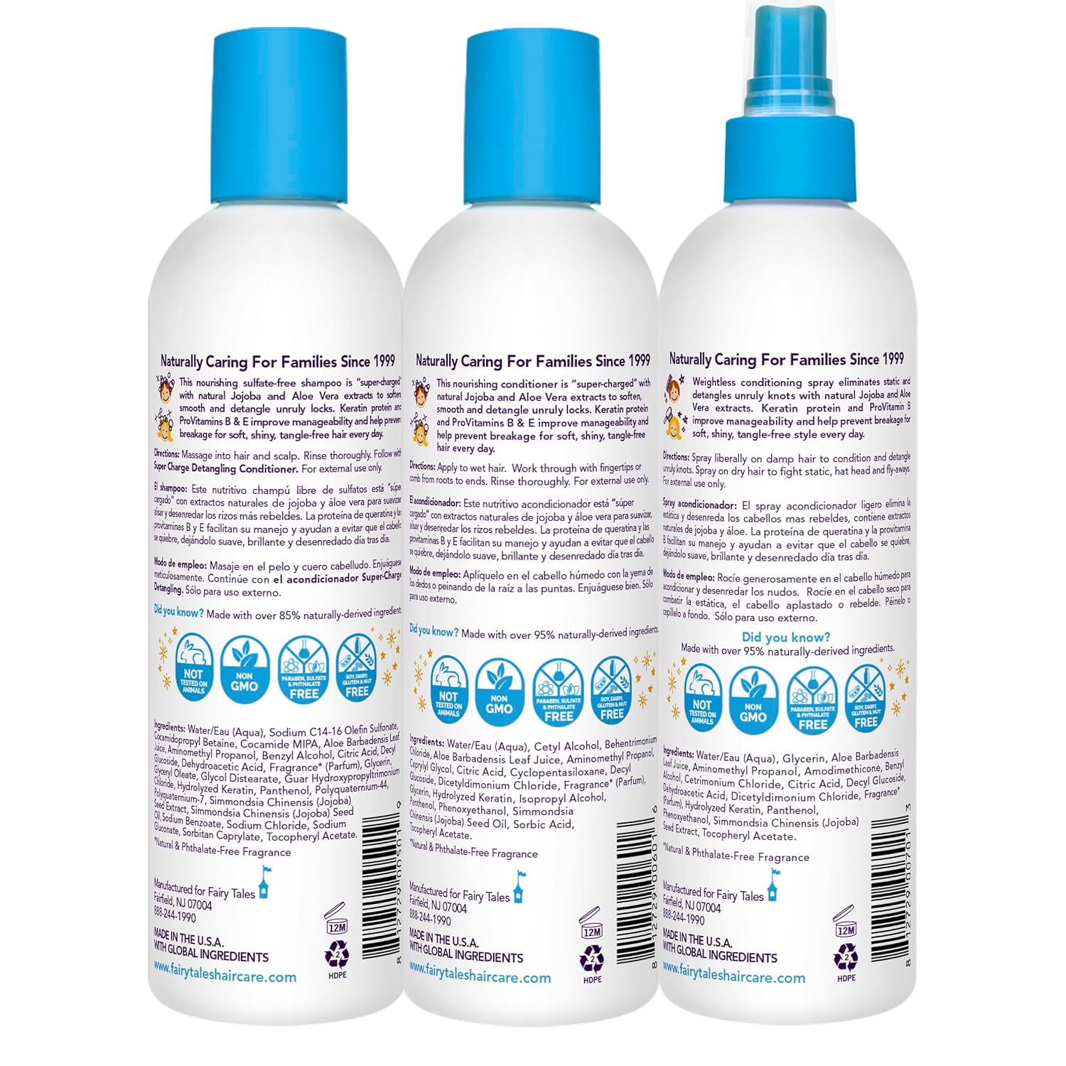 Fairy Tales Tangle Tamer Detangling Shampoo and Conditioner for Kids plus Detangling Spray - Ultra Moisturizing and Anti Frizz Protection - Paraben Free, Sulfate Free - 12 Oz (3 pack) - Image 2