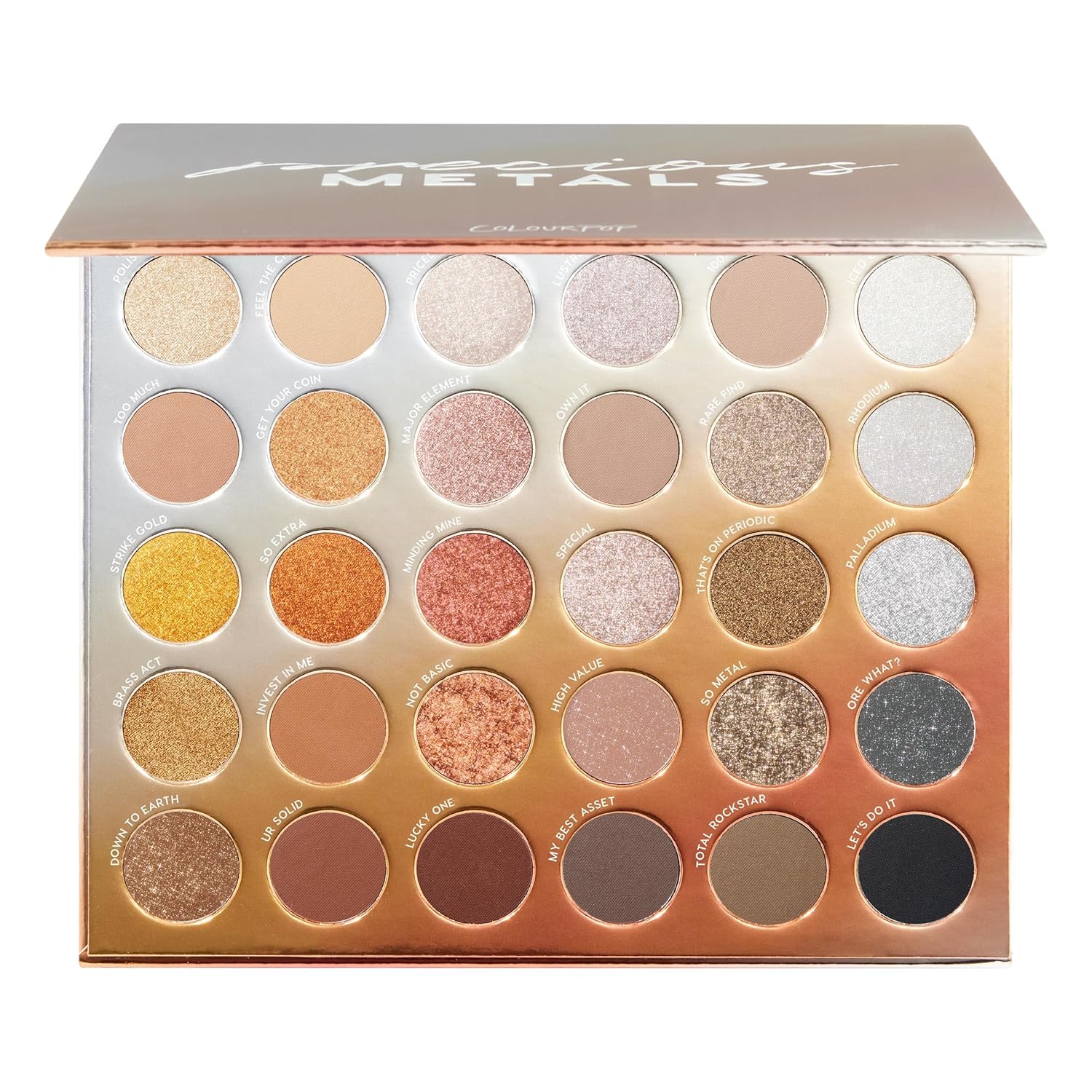 ColourPop Eyeshadow Palette - Eye Makeup Palette with Matte, Metallic, Matte Sparkle & Glitter Finishes - High-Pigment Eye Makeup with a Long-Wearing Formula - Precious Metals (1.16 oz) - Image 3