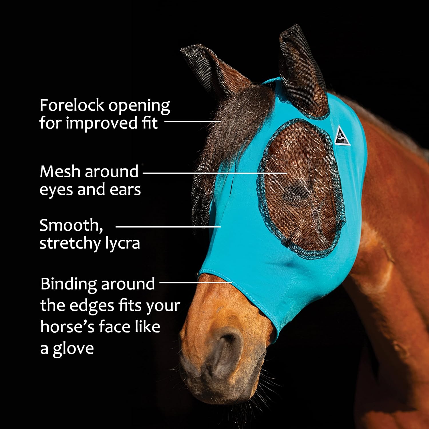 Professional's Choice Comfort Fit Fly Mask | Pacific Blue - Image 2
